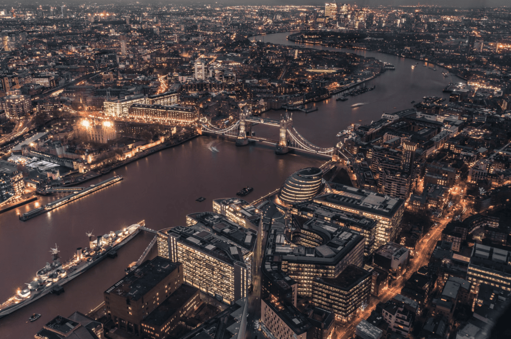 London at night